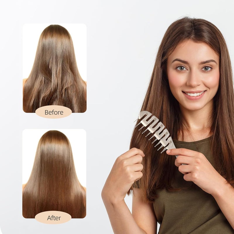 ecoed Detangler Hairbrush, Soft Bristle Detangling Brush for Straight, Wavy,Curly and Fine Hair, Dry and Wet, Quick Smoothing for Women and Men, Eco-Friendly & Sustainable Material (Natural) - Image 5